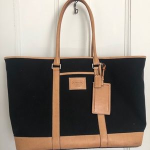 Coach Transatlantic Weekender Bag - Black and Tan
